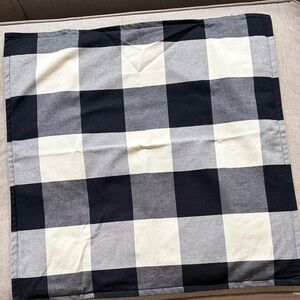 Pottery Barn Black and Ivory Plaid 24x24 Pillow Cover